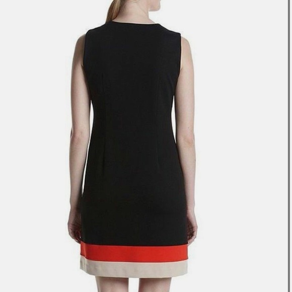 NWT Calvin Klein Black and Red Sheath Mini Dress Size 6 - Picture 3 of 7